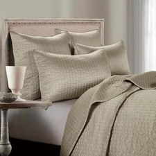 New Satin Channel Quilt Set, King, Taupe, 3PC