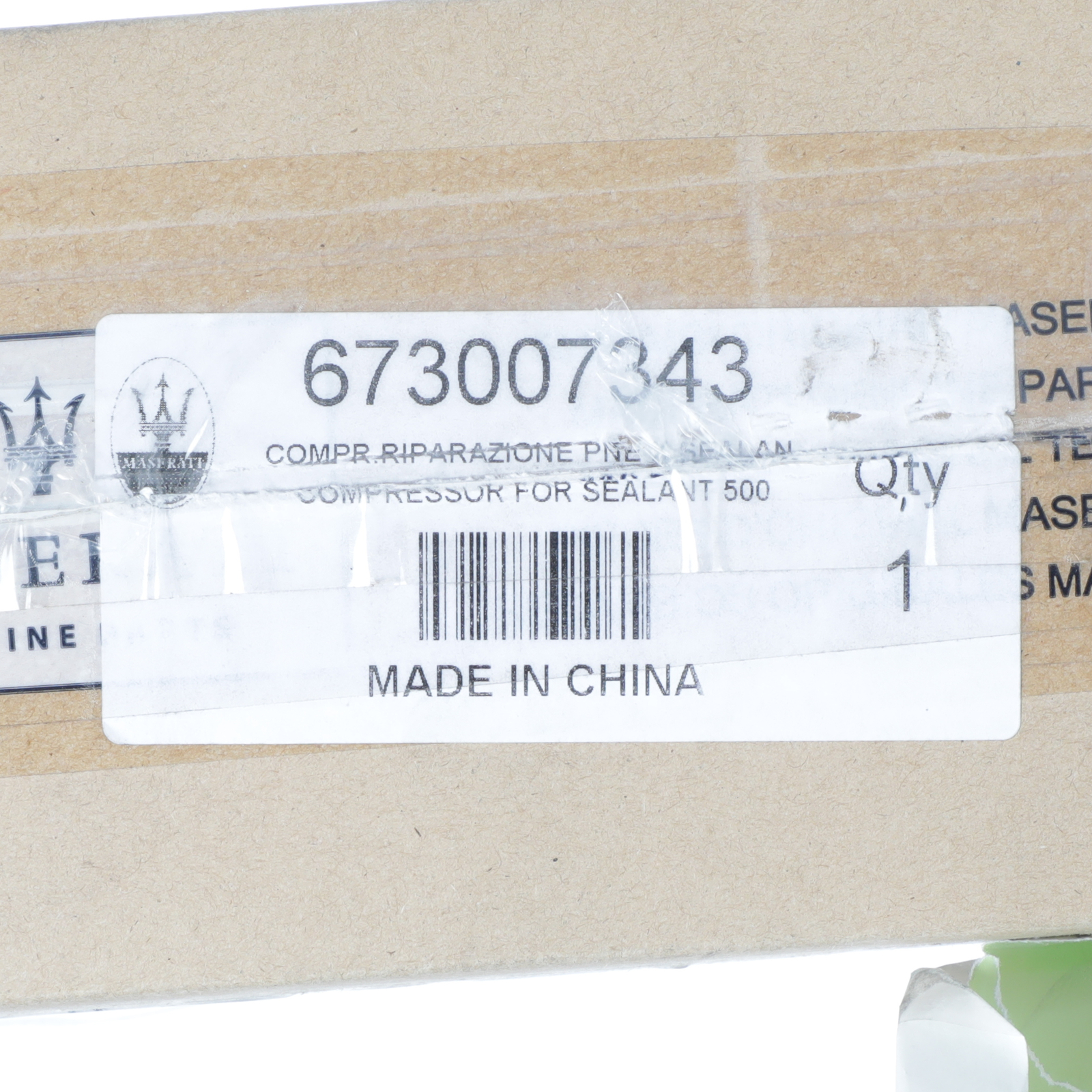 GENUINE MASERATI Emergency Tire Inflation Compressor OEM NEW 673007343