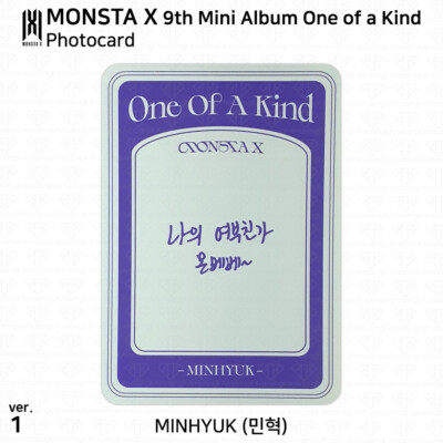 MONSTA X 9th Mini Album One Of A Kind Official Photocard Photo