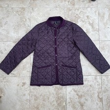 Ladies Lavenham Quilted Xl Jacket Burgundy Cord Collar Plum Woman’s Purple