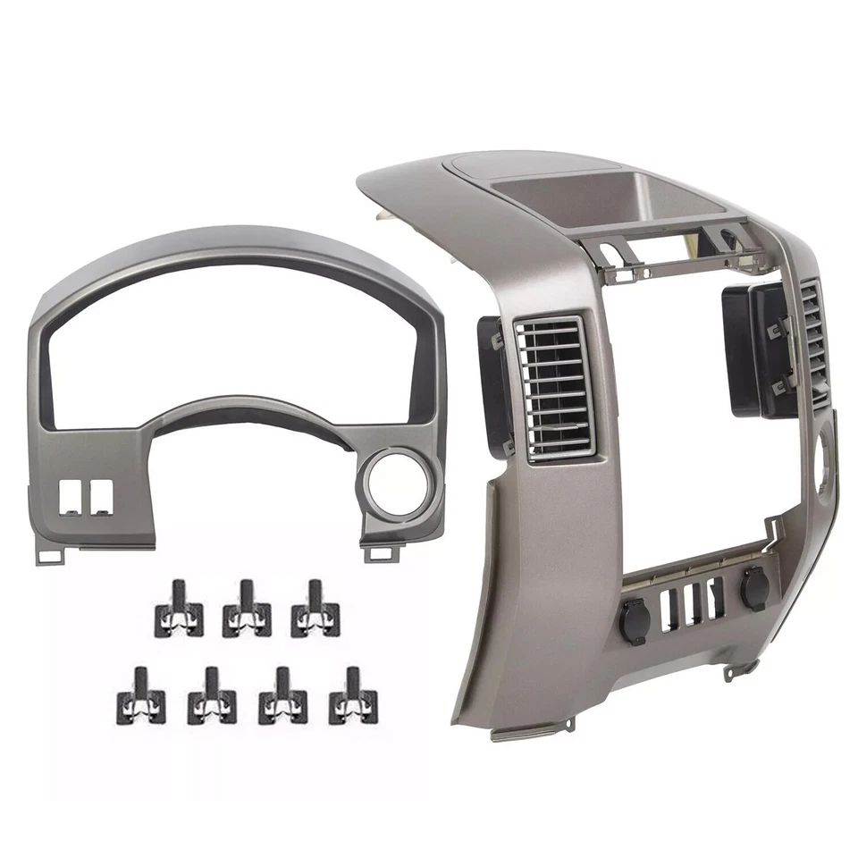 Cuadro de instrumentos apto para 04-06 Nissan Titan Armada panel de instrumentos tablero radio bisel Foto 2 de 4