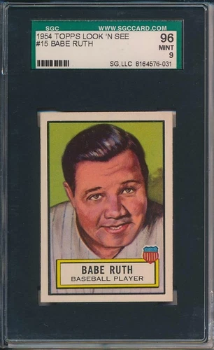 Babe Ruth 1952 Topps Look 'n See # 15 SGC 9 MINT 1 of 1 HIghest Graded