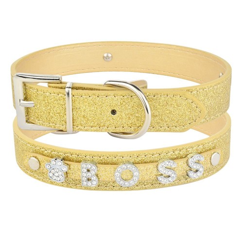 Rhinestone Dog Collar With Name Charms For Small Large Medium Dogs Bling Pink - Picture 9 of 20