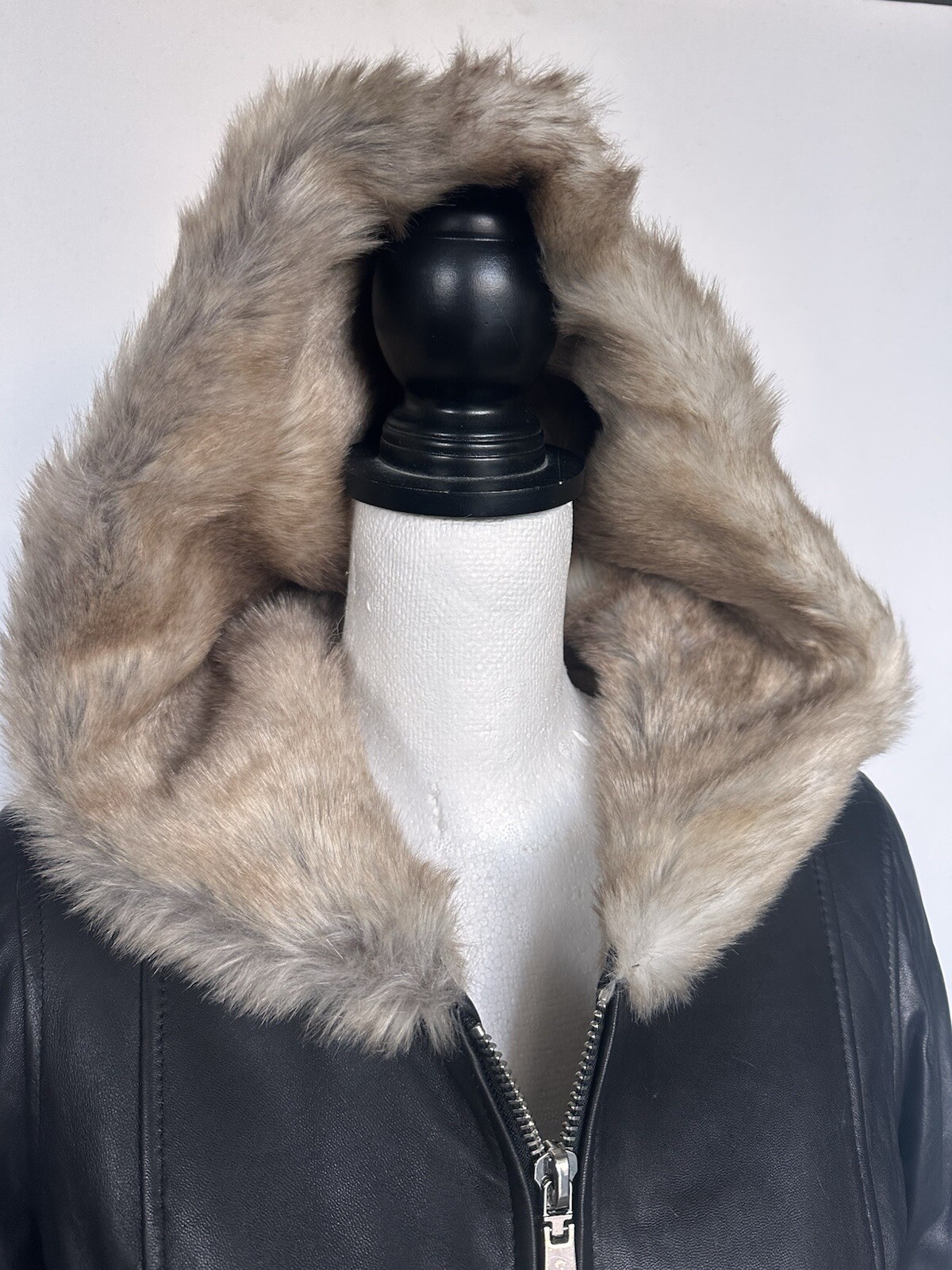 Wilson's Genevieve Leather Coat Black Belted Leather Jacket Classic Stylish SM image 6