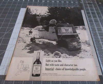 1967 Imperial Hiram Walker Whiskey Snow Sled, upper New York, Vintage Print Ad
