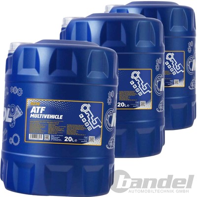 3 x 20L MANNOL GETRIEBEÖL ATF MULTIVEHICLE passend für AISIN WARNER JWS3309