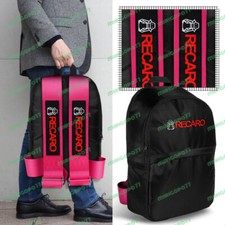 Jdm Recaro Pink Adjustable Shoulder Straps Jdm Bride Carbon Style Backpack New Jdm Recaro Pink Adjustable Shoulder Straps Jdm Bride Carbon Style Backpack New