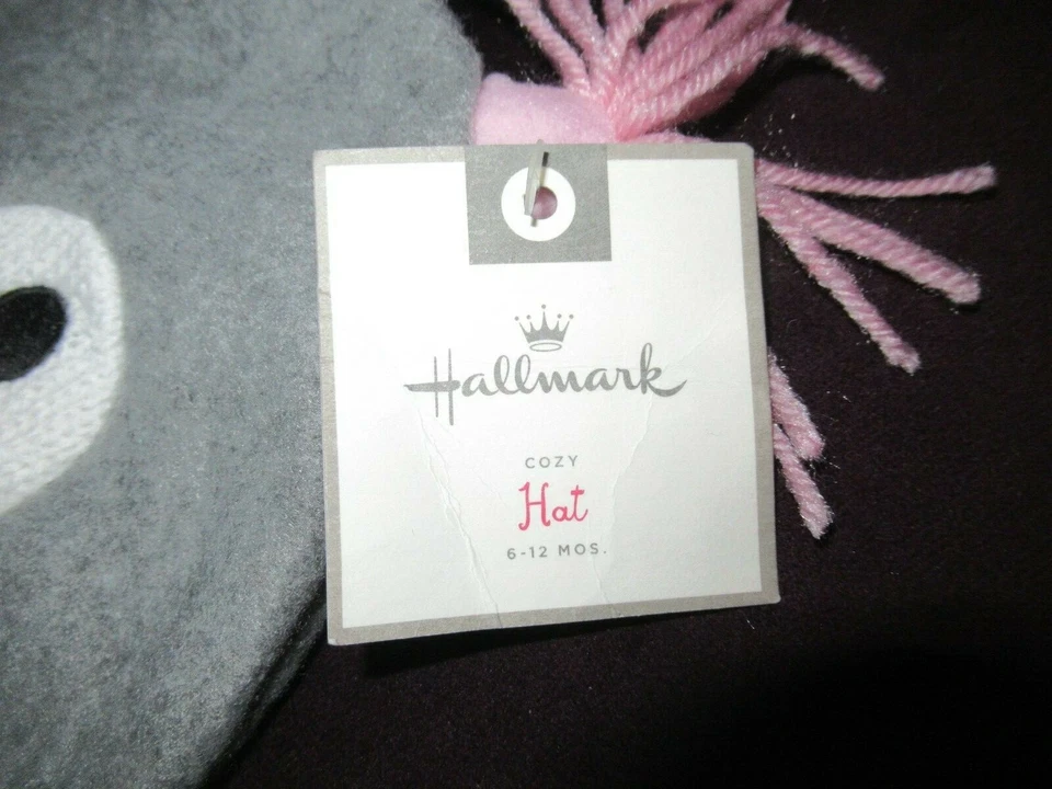 Hallmark уютный зимняя шляпа наушники размер 6-12 месяцев родился классный серый розовый новый с Ярлыками - Изображение 3 из 4