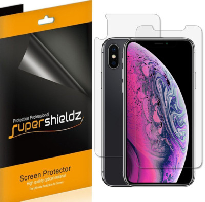 Supershieldz Clear Screen Protector for iPhone XS Max -6.5'' (3 Front + 3 Back)