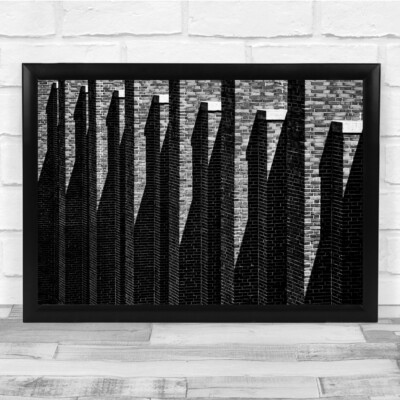Ziegelwerk Schatten an der Wand dunkler Wandkunstdruck