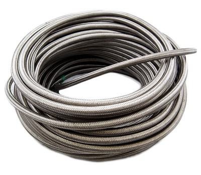 Fuel Hose Stainless Steel Braided Length Oval Race SAE30R6//R7 5//16/" 1m of M8
