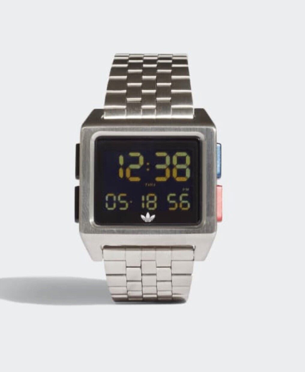 NEW Adidas Archive M1 CJ6307 Silver Stainless-Steel Quart Watch 