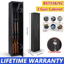 3Gun Cabinet Lockable Safe Shotgun Rifle Firearm Steel BS7558/92 Police Approved