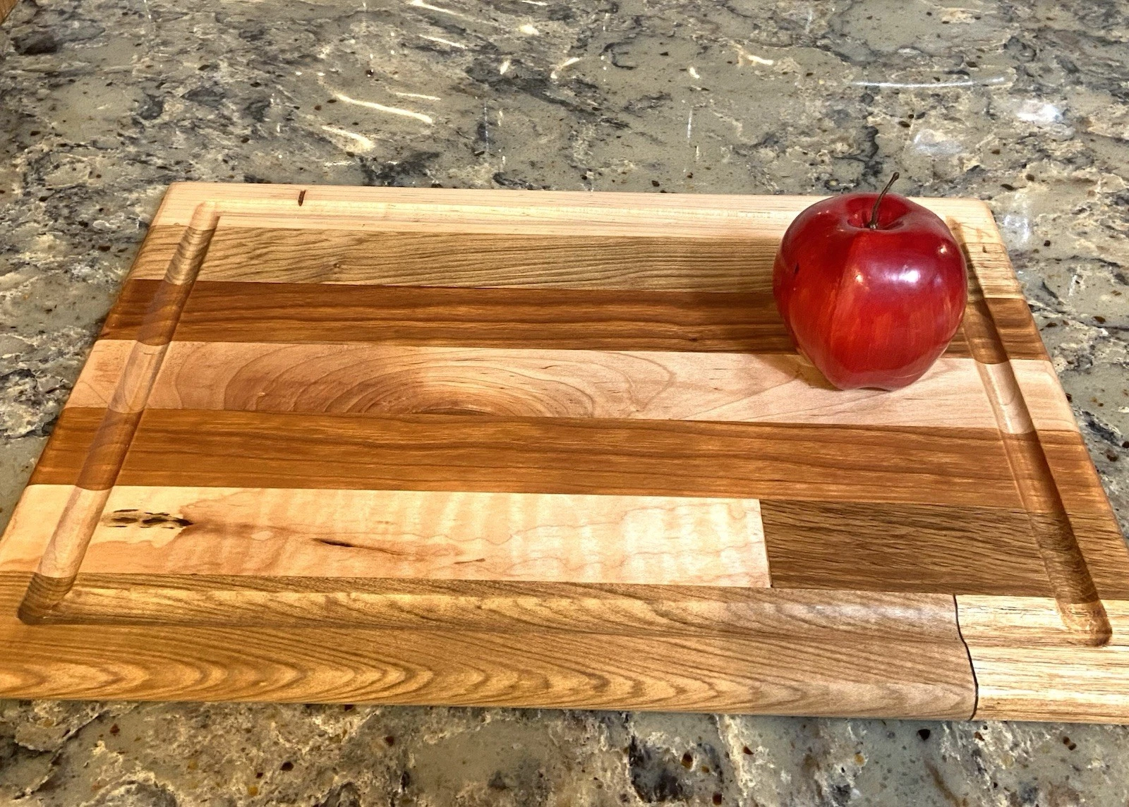 Handmade Medium Cutting, Charcuterie Board, Mixed Hardwood, 16.5 X 11.5 Inches