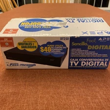 Apex DT250 Digital TV Converter Box With Analog Pass Through - New & Sealed