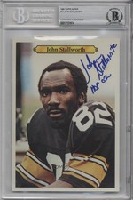 BAS 1980 Topps Super John Stallworth #14 BGS Authentic Auto HOF 6z1