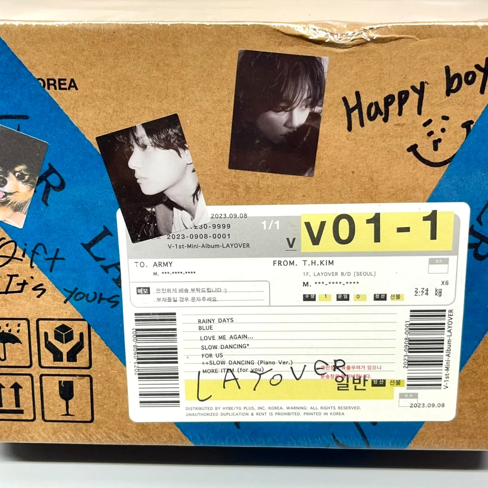 NEW Layover V Kim Taehyung of BTS CD Box Blue V2 1st Solo Mini Album Korea K-Pop Foto 4 de 4