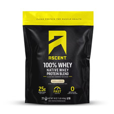Ascent Native Whey Protein Powder Blend, Vanilla Bean, 1 lb