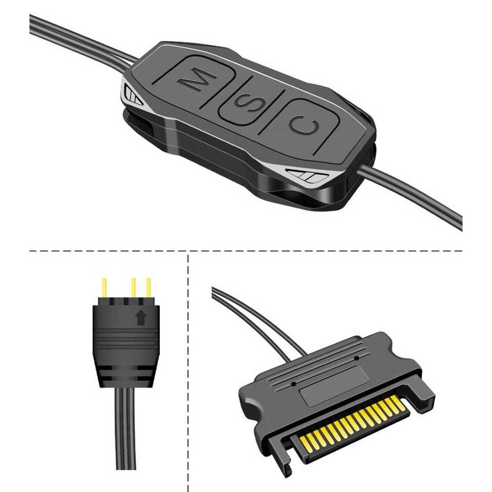 AR-1 RGB Controller Cable 5V 3 Pin to SATA AURA ARGB Mini Control ...