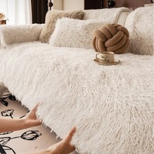 Plush Sofa Cushion Soft Non Slip Sofa Cover Artificial Plush Couch Blanket Towel