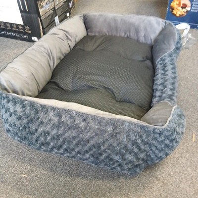 Hundebett groß Hundebett Hundeausstattung Fleece grau 100 x 70 cm bequem kuschel