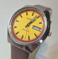 Gelbes Zifferblatt Herren Retro Citizen 21 Jewel Automatik Uhr 0510 4-038860SMK