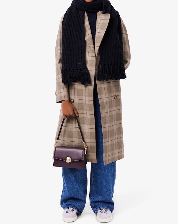 Lacoste Fringed Wool Scarf Midnight Blue One Size NWT thumbnail 3