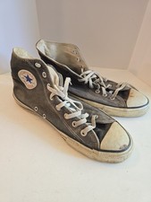 VTG 80s Converse Chuck Taylor High Top Faded Sneaker Size 10 Blue Star Gray TLC
