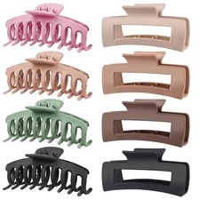 8 Large Hair Claw Clips for Women - Strong Hold Jumbo Clips for All Hair Types
