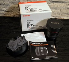Canon EF 8-15mm f/4L Fisheye USM Lens w/ Box, Case & Manual
