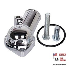 Chrome Water Neck Thermostat Housing Fit For Chevy V8 5.7L 350 454 21 Degree