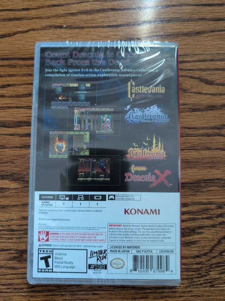 Castlevania Advance Collection Nintendo Switch Konami Cover Variant - New Sealed - Image 2 of 2