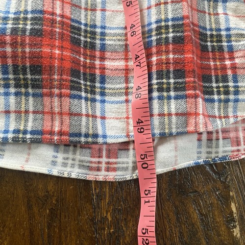 Vintage Sail Sears Roebuck Red Plaid Cotton Flannel Nightshirt Nightgown Women’s - Picture 12 of 14