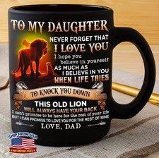 Funny To My Daughter Lion Theme Coffee Mug Gi...