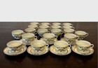 C.1950s 21 hand painted teacups and 7 Saucers
