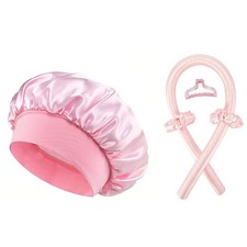 No Heat Hair Curler And Satin Sleeping Cap Set Heatless Hair Curling Headband