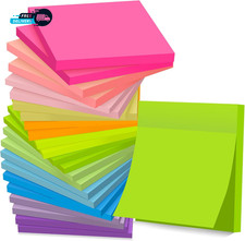 24 Pads Sticky Notes 3X3 in Post 12 Bright Colors Self-Stick Note Pads It