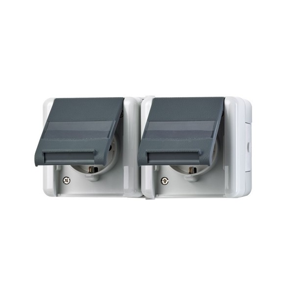 Jung Schuko-Steckdose 2-Fach 8220 Kinaw Steckdosen 8220KINAW Schuko-Steckdose-image