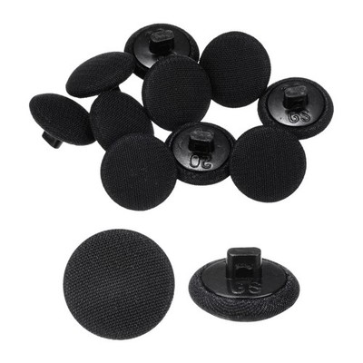 HARFINGTON 10pcs Fabric Cloth Buttons 0.5'' Round Sewing 12.5Mm / 0.5, Black