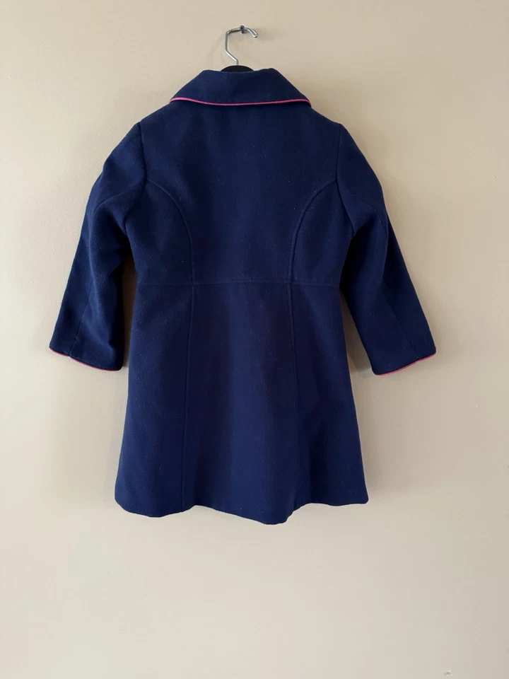 Abrigo de Navidad para niños, American Widgeon, talla 6, detalles azul oscuro y rosa Foto 2 de 4