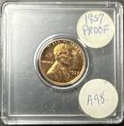 1957 Lincoln Cent Wheat Red Penny PROOF