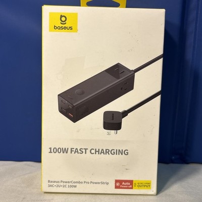 #Baseus 100W GaN USB-C Fast Charging Power Strip 7-in-1 Surge Protector  New