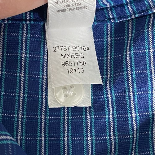 Bonobos Performance Shirt Size M Tech Slim Fit Stretch Button Up Starboard Check - Afbeelding 10 van 13