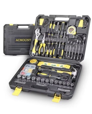 140PCS Home Tool Kit Storage Case,DIY Hand Tool Set for Home Repair, Beginner 