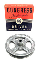 NOS Congress 5.5 OD Fixed Bore Die-Cast V-Belt Pulley, Type A, Made in USA