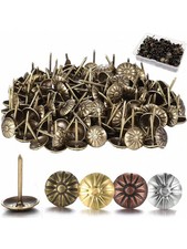 100pcs Brass Upholstery Tacks 11x16mm Daisy Decorative Furniture Nails