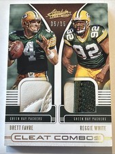 2019 Absolute Cleat Combos Brett Favre Reggie White /35 #1 Game Worn Packers