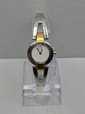 Womens ESQ Swiss By Movado Watch Gold Silver Two Toned E5224 New Battery Dainty
