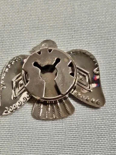 GUC Thin Silvertone Metal Country Western Native Button Covers - Image 4 of 4