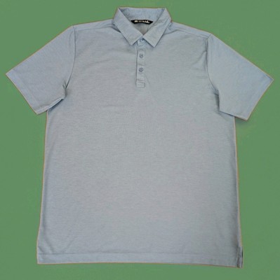TRAVIS MATHEW Men's Large L Light Blue Polo Shirt Golf Wicking